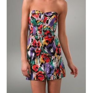 MINKPINK Multi Floral Front Zipper Dress XS NWT